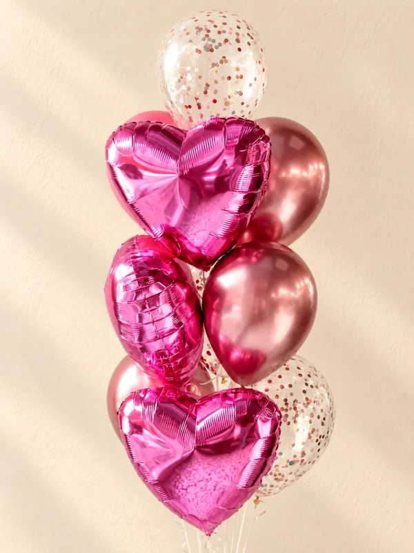 Сет шаров "Love by Rose" — «Сет шаров Love by Rose» — романтический набор Chillo из 10 воздушных шаров с фольгированным сердцем.